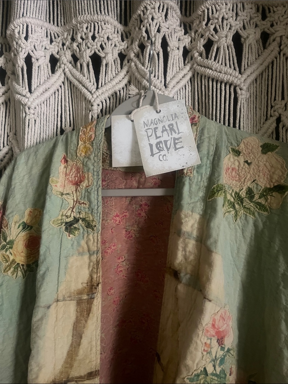Magnolia Pearl Mint Sage Floral Kimono Jacket - Picture 9 of 16